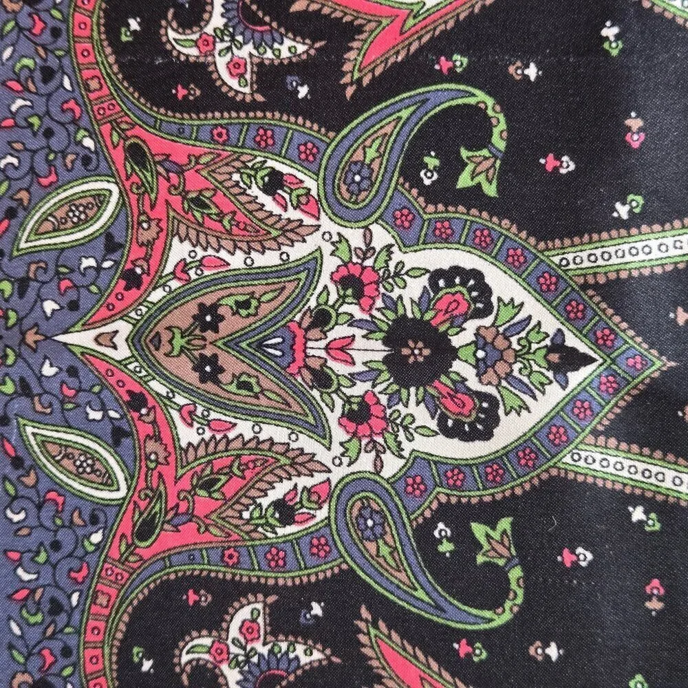 Large Square Scarf Black Paisley Pattern Pink Gray White Colorful Pattern Gifts